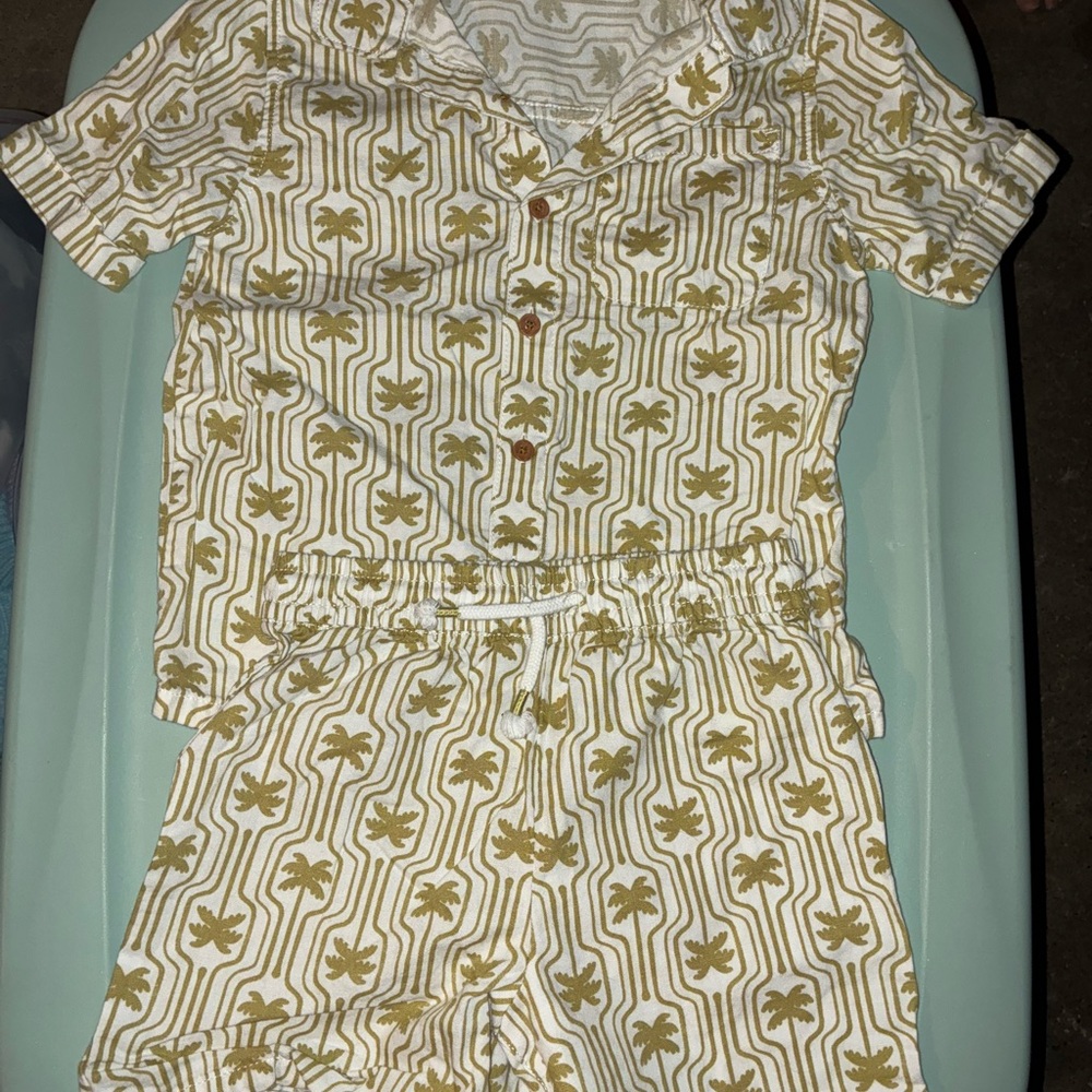 Leaf Print two piece boys outfit